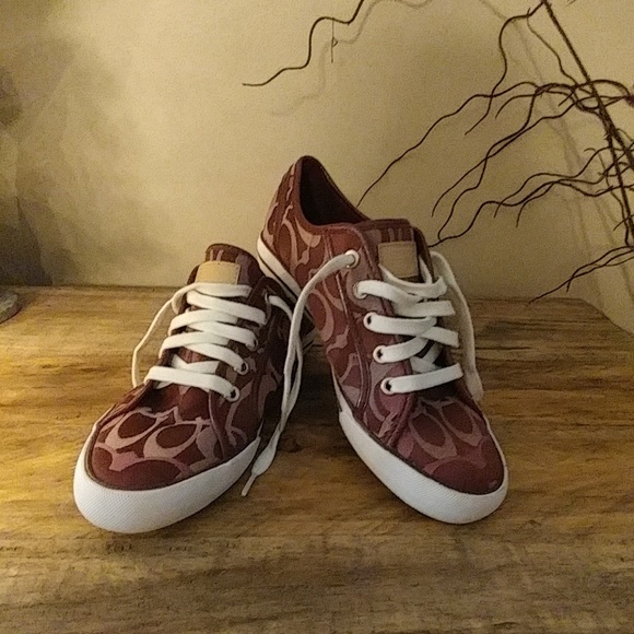 Coach Shoes - Coach Dee Burgundy Sneakers